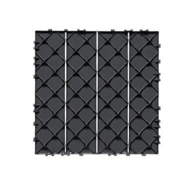 VEVOR Ploščice za teraso z zaklepanjem 300x300x20 mm temno siva