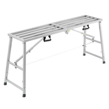 VEVOR Delovna platforma 4 prestave nastavljiva višina 1670x515x800 mm zložljiva