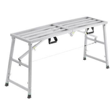 VEVOR Delovna platforma, nastavljiva višina, zložljiva stopniščna lestev, 1450x495x700 mm