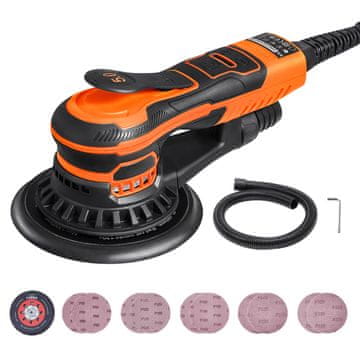 VEVOR Naključno orbitalno brusilno orodje 350W, 6-stopenjska regulacija hitrosti, 255x150x110 mm