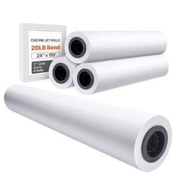 VEVOR Ruloni za risalnik papirja 24x609.6 cm bela