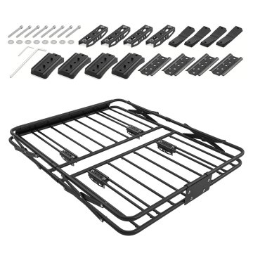 VEVOR Prtljažni nosilec košara 1168x914x102 mm črna