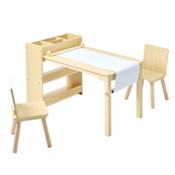 VEVOR Otroška umetniška miza in stol komplet 102.5x58x64 cm svetlo leseni