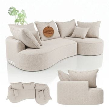 Homestar Sofa Tirano 250x56x155 cm kremasta