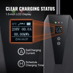 VEVOR Prenosni polnilec EV Tip 2 16A 3.7 kW 8.6 m polnilni kabel črn
