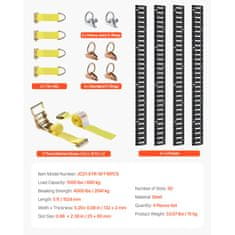 VEVOR Komplet za pritrdilno tirnico, 18-delni E tirni set, 152.4 cm tirnice, črna