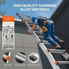 VEVOR Teleskopska lestev A okvir 515x200x1395 mm aluminijasta zložljiva