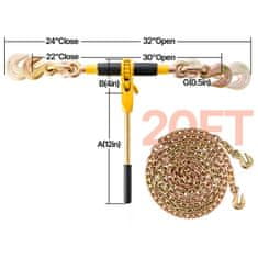 VEVOR Napetostni zateznik z ročico za verigo 0.8-0.9 cm, nosilnost 3220 kg, 4 kosi