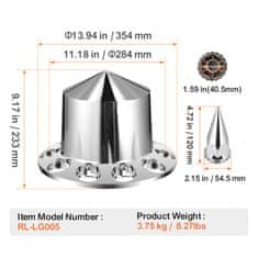 VEVOR Pokrovi kolesa osi z bodicami 354x233 mm srebrni