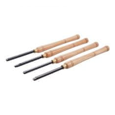 VEVOR Komplet orodij za struženje lesa 4-delni 510x163x47 mm, ročaj iz lesa