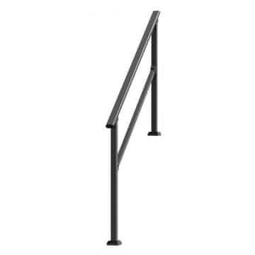 VEVOR Ročaj za stopnice 4-5 stopenj, zunanji ograjni komplet, 1380x84x920 mm, črna