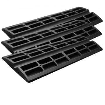 VEVOR Komplet 3 gumijastih ramp za robnik 122x40.5x6.5 cm črne barve
