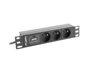 slomart Lanberg PR-1003-PL-20 Rack PDU napajalna letev, 10U, 3x PL, 2m, 16A, črna
