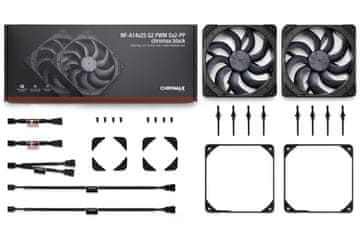 Noctua Noctua NF-A14x25 G2 PWM Sx2-PP chromax.black komplet 2 ventilatorjev 140mm