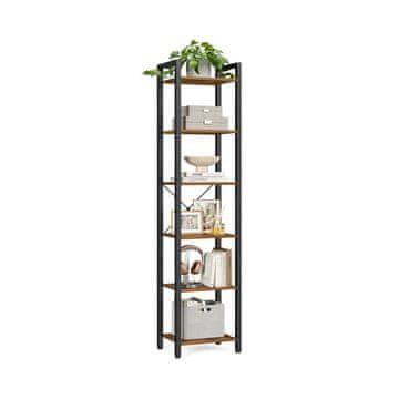 Songmics Knižna polica 6 polic 40x30x178.6 cm rjava