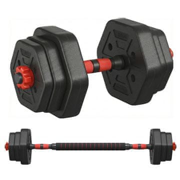 Songmics Set uteži šestkotnih z povezovalno palico 94.3x21.8x19.6 cm črna