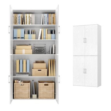 Songmics Večnamenski kabinet 80x40x180 cm bel