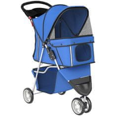 Homestar Zložljiv pasji voziček 77x44x102 cm modre barve