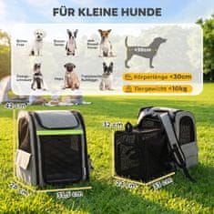 Homestar Raztegljiva transportna torba za psa z 5 žepi 33,5x28x42 cm siva