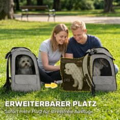 Homestar Raztegljiva transportna torba za psa z 5 žepi 33,5x28x42 cm siva
