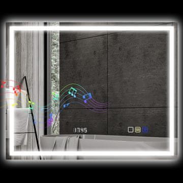 Homestar Kopalniško ogledalo LED Bluetooth 100x80x3,5 cm srebrno