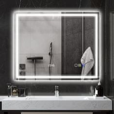 Homestar Kopalniško ogledalo LED Bluetooth 100x80x3,5 cm srebrno