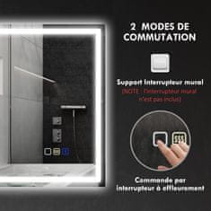 Homestar Kopalniško ogledalo LED Bluetooth 100x80x3,5 cm srebrno