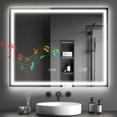 Homestar Kopalniško ogledalo LED Bluetooth 100x80x3,5 cm srebrno