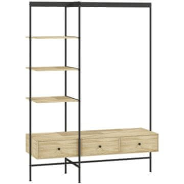 Homestar Stojalo za plašče z policami in predali 135x48x180 cm hrast