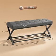 Homestar Klop za čevlje 112x37x47 cm temno siva