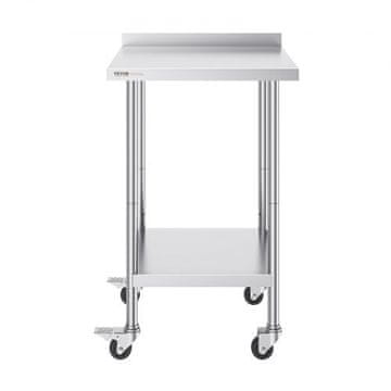 VEVOR Delovna miza 610x610x1005.6 mm nastavljive višine, kovinska, srebrna