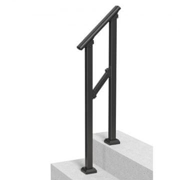 VEVOR Ograja za zunanje stopnice 680x84x920 mm Črna
