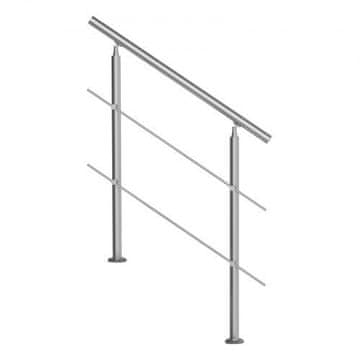 VEVOR Ograja za stopnice na prostem 100.1 cm z 2 prečnima palicama 1000x104x1060 mm srebrna