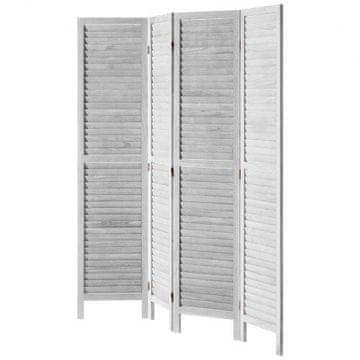 VEVOR Prostorilni razdelilnik 4-panelni zložljivi zaslon za zasebnost 162x170x1.85 cm svetlo siva