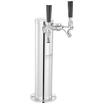 VEVOR Komplet stolpa za kegerator, dvojni pipo, 17.5x11.5x43.5 cm, nerjaveče jeklo