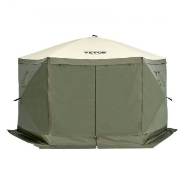 VEVOR Paviljon šotor 6-stranski z zaslonom, samodejno postavljanje, 3.66x3.66x2.4 m, zelene barve