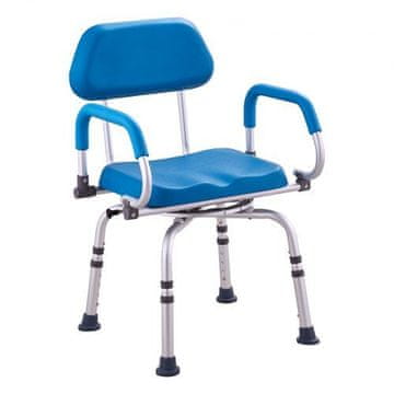 VEVOR Tuš stol z vrtljivim sedežem 360 stopinj, nastavljiv z vrtljivimi nasloni za roke, 53x52x77.5 cm
