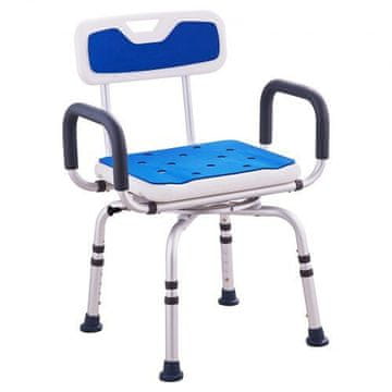 VEVOR Stol za prho 360-stopinjski vrtljiv, nastavljiv 57x52.5x77 cm z naslonjali za roke