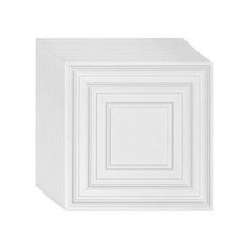 VEVOR Stropne plošče z vzorcem zatičev 61x61 cm bele barve