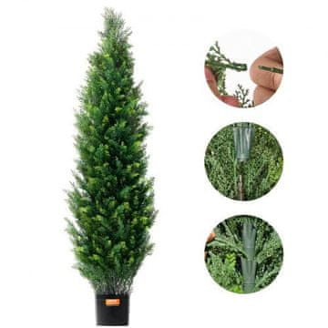 VEVOR Umetno cedrovo drevo topiarij 152.4 cm zeleno notranja zunanja dekoracija