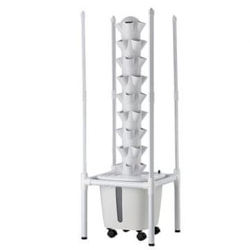 VEVOR Hidroponski sistem za gojenje 9 nivojev 45 posod 35x35x122 cm bela