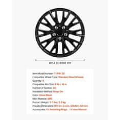 VEVOR Kolesni pokrovi 20 krakov komplet 44x6 cm črni