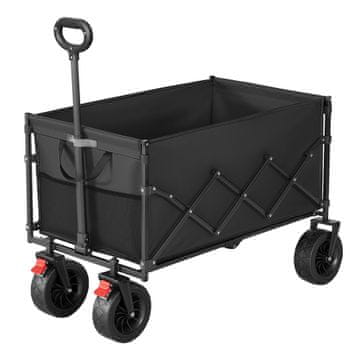 Songmics Zložljiv voziček 200 L 55x91x98 cm Črn