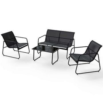 Homestar Vrtni komplet pohištva Genua, kavč 113x74x76 cm, miza 75x45x41 cm, stoli 74x59x76 cm, siva