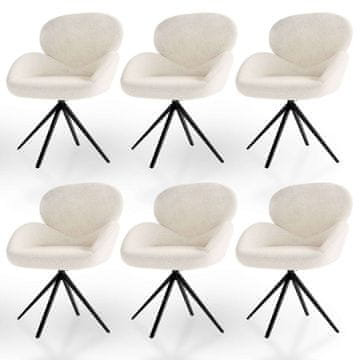 Homestar Set vrtljivih stolov Albano 90x59x65 cm krem, 6 kosov