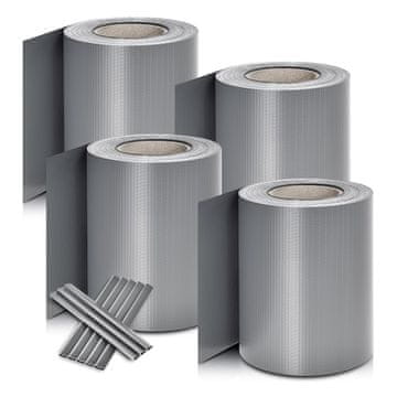 Homestar Komplet trakovi za zasebno ograjo 35x0.19 m sivi PVC