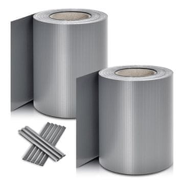 Homestar Komplet 2 trakov za zasebnost ograje 19 cm svetlo siva PVC