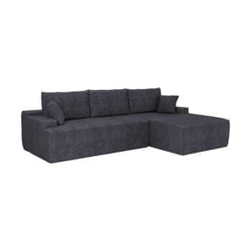 Homestar Kotna sedežna garnitura Coredo 250x56x155 cm temno siva