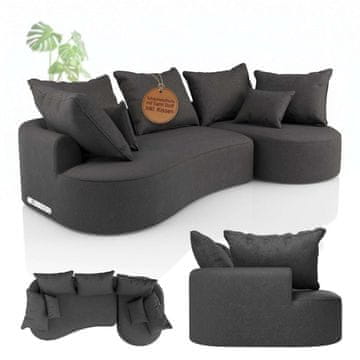 Homestar Sofa Tirano 300x83x155 cm temno siva