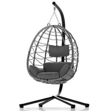 Homestar Viseči košarasti stol Aria 95x95x196 cm temno siva